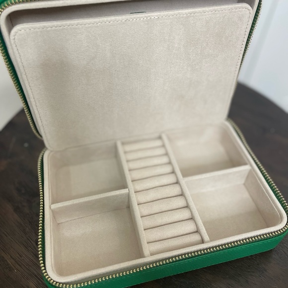 Kendra Scott Medium Zip Jewelry Case Kelly Green Travel Organizer NWT - Picture 6 of 6